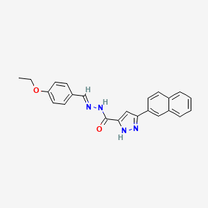 molecular formula C23H20N4O2 B3887920 N'-(4-ethoxybenzylidene)-3-(2-naphthyl)-1H-pyrazole-5-carbohydrazide 