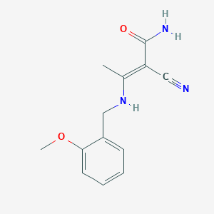 molecular formula C13H15N3O2 B3887926 2-cyano-3-[(2-methoxybenzyl)amino]-2-butenamide 