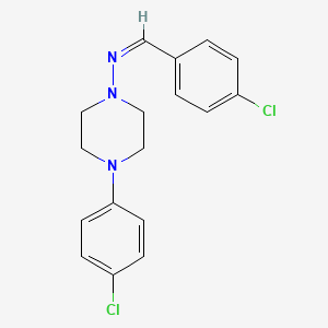 molecular formula C17H17Cl2N3 B3887993 N-(4-chlorobenzylidene)-4-(4-chlorophenyl)-1-piperazinamine 