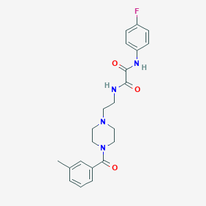 molecular formula C22H25FN4O3 B388803 N'-(4-FLUOROPHENYL)-N-{2-[4-(3-METHYLBENZOYL)PIPERAZIN-1-YL]ETHYL}ETHANEDIAMIDE 