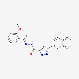 molecular formula C22H18N4O2 B3888053 N'-(2-methoxybenzylidene)-3-(2-naphthyl)-1H-pyrazole-5-carbohydrazide 