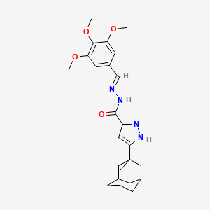 molecular formula C24H30N4O4 B3888131 3-(1-adamantyl)-N'-(3,4,5-trimethoxybenzylidene)-1H-pyrazole-5-carbohydrazide 