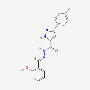 molecular formula C19H18N4O2 B3888170 N'-[(E)-(2-methoxyphenyl)methylidene]-3-(4-methylphenyl)-1H-pyrazole-5-carbohydrazide 