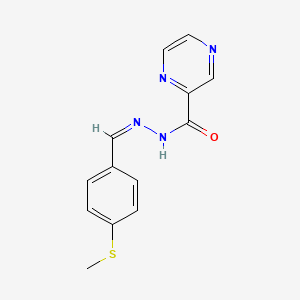molecular formula C13H12N4OS B3888194 N'-[(Z)-[4-(METHYLSULFANYL)PHENYL]METHYLIDENE]PYRAZINE-2-CARBOHYDRAZIDE 