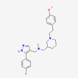 molecular formula C26H33FN4O B3888277 N-[[5-(4-fluorophenyl)-1H-pyrazol-4-yl]methyl]-1-[1-[2-(4-methoxyphenyl)ethyl]piperidin-3-yl]-N-methylmethanamine 
