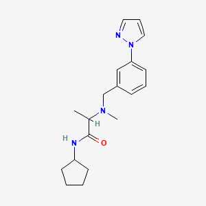 molecular formula C19H26N4O B3888280 N-cyclopentyl-2-{methyl[3-(1H-pyrazol-1-yl)benzyl]amino}propanamide 