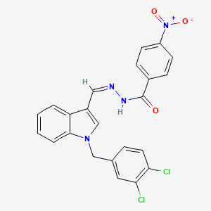 molecular formula C23H16Cl2N4O3 B3888294 N'-{[1-(3,4-dichlorobenzyl)-1H-indol-3-yl]methylene}-4-nitrobenzohydrazide 