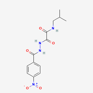 molecular formula C13H16N4O5 B3888389 N-(2-methylpropyl)-2-[2-(4-nitrobenzoyl)hydrazinyl]-2-oxoacetamide 