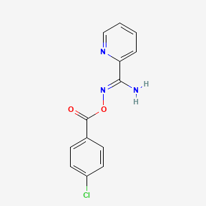 molecular formula C13H10ClN3O2 B3888392 N'-[(4-chlorobenzoyl)oxy]-2-pyridinecarboximidamide 