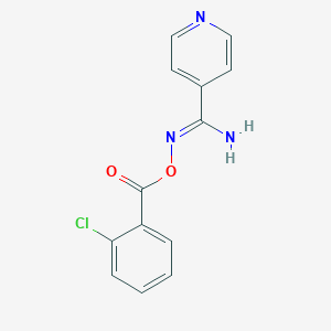 molecular formula C13H10ClN3O2 B3888393 N'-[(2-chlorobenzoyl)oxy]-4-pyridinecarboximidamide 