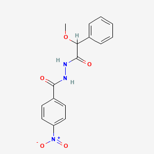 molecular formula C16H15N3O5 B3888448 N'-(2-methoxy-2-phenylacetyl)-4-nitrobenzohydrazide 