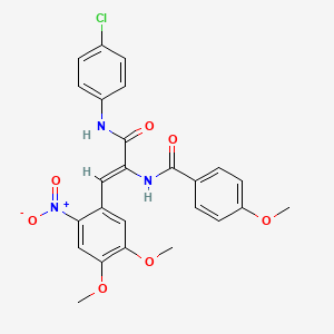 molecular formula C25H22ClN3O7 B3888509 N-[(Z)-3-(4-chloroanilino)-1-(4,5-dimethoxy-2-nitrophenyl)-3-oxoprop-1-en-2-yl]-4-methoxybenzamide 