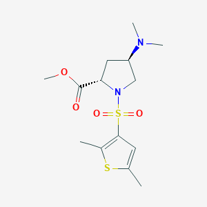 molecular formula C14H22N2O4S2 B3888535 methyl (2S,4R)-4-(dimethylamino)-1-[(2,5-dimethyl-3-thienyl)sulfonyl]pyrrolidine-2-carboxylate 