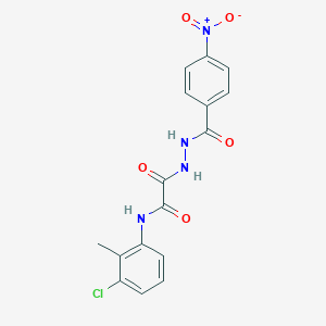 molecular formula C16H13ClN4O5 B3888610 N-(3-chloro-2-methylphenyl)-2-[2-(4-nitrobenzoyl)hydrazinyl]-2-oxoacetamide 