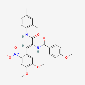 molecular formula C27H27N3O7 B3888614 N-[(Z)-1-(4,5-dimethoxy-2-nitrophenyl)-3-(2,4-dimethylanilino)-3-oxoprop-1-en-2-yl]-4-methoxybenzamide 