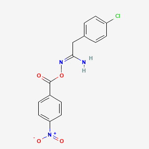 molecular formula C15H12ClN3O4 B3888647 2-(4-chlorophenyl)-N'-[(4-nitrobenzoyl)oxy]ethanimidamide 
