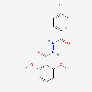 molecular formula C16H15ClN2O4 B3888777 N'-(4-chlorobenzoyl)-2,6-dimethoxybenzohydrazide 