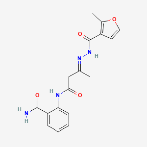 molecular formula C17H18N4O4 B3888830 N-[(E)-[4-(2-carbamoylanilino)-4-oxobutan-2-ylidene]amino]-2-methylfuran-3-carboxamide 