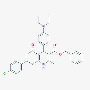 molecular formula C34H35ClN2O3 B388884 Benzyl 7-(4-chlorophenyl)-4-[4-(diethylamino)phenyl]-2-methyl-5-oxo-1,4,5,6,7,8-hexahydroquinoline-3-carboxylate 