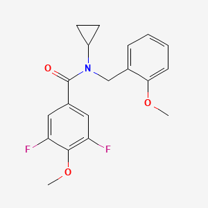 molecular formula C19H19F2NO3 B3888852 N-cyclopropyl-3,5-difluoro-4-methoxy-N-(2-methoxybenzyl)benzamide 