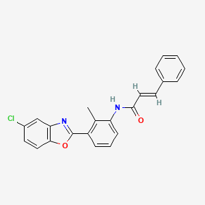 molecular formula C23H17ClN2O2 B3888865 N-[3-(5-chloro-1,3-benzoxazol-2-yl)-2-methylphenyl]-3-phenylacrylamide 