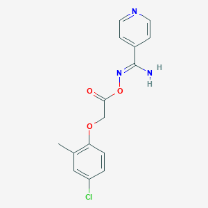 molecular formula C15H14ClN3O3 B3888919 N'-{[2-(4-chloro-2-methylphenoxy)acetyl]oxy}-4-pyridinecarboximidamide 