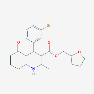 molecular formula C22H24BrNO4 B388897 Tetrahydrofuran-2-ylmethyl 4-(3-bromophenyl)-2-methyl-5-oxo-1,4,5,6,7,8-hexahydroquinoline-3-carboxylate 