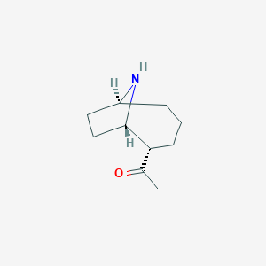 molecular formula C10H17NO B038890 Ethanone, 1-(9-azabicyclo[4.2.1]non-2-yl)-, endo-(9CI) CAS No. 112245-97-3