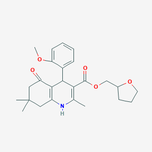 molecular formula C25H31NO5 B388901 Oxolan-2-ylmethyl 4-(2-methoxyphenyl)-2,7,7-trimethyl-5-oxo-1,4,6,8-tetrahydroquinoline-3-carboxylate 
