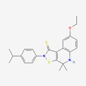 molecular formula C23H26N2OS2 B3889016 8-ethoxy-4,4-dimethyl-2-[4-(propan-2-yl)phenyl]-4,5-dihydro[1,2]thiazolo[5,4-c]quinoline-1(2H)-thione 