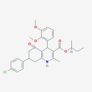 molecular formula C29H32ClNO5 B388910 Butan-2-yl 7-(4-chlorophenyl)-4-(2,3-dimethoxyphenyl)-2-methyl-5-oxo-1,4,5,6,7,8-hexahydroquinoline-3-carboxylate 