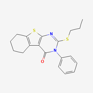 molecular formula C19H20N2OS2 B3889181 3-phenyl-2-(propylthio)-5,6,7,8-tetrahydro[1]benzothieno[2,3-d]pyrimidin-4(3H)-one 