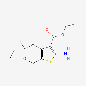 molecular formula C13H19NO3S B3889182 ETHYL 2-AMINO-5-ETHYL-5-METHYL-4H,5H,7H-THIENO[2,3-C]PYRAN-3-CARBOXYLATE 