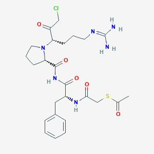molecular formula C25H35ClN6O5S B038892 N(alpha)-((Acetylthio)acetyl)-phenylalanyl-prolyl-arginine chloromethyl ketone CAS No. 115290-74-9