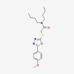 molecular formula C19H27N3O3S B3889257 N,N-dibutyl-2-{[5-(4-methoxyphenyl)-1,3,4-oxadiazol-2-yl]sulfanyl}acetamide 