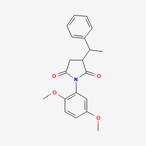 molecular formula C20H21NO4 B3889280 1-(2,5-Dimethoxyphenyl)-3-(1-phenylethyl)pyrrolidine-2,5-dione 