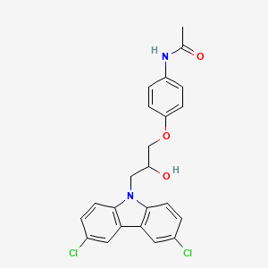 molecular formula C23H20Cl2N2O3 B3889369 N-{4-[3-(3,6-dichloro-9H-carbazol-9-yl)-2-hydroxypropoxy]phenyl}acetamide 