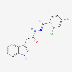 molecular formula C17H13Cl2N3O B3889396 N-[(E)-(2,4-dichlorophenyl)methylideneamino]-2-(1H-indol-3-yl)acetamide 