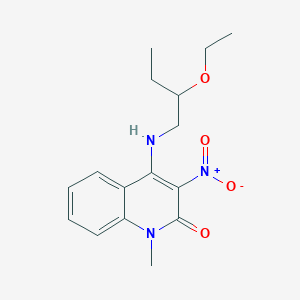 molecular formula C16H21N3O4 B3889421 4-(2-ethoxybutylamino)-1-methyl-3-nitroquinolin-2-one 
