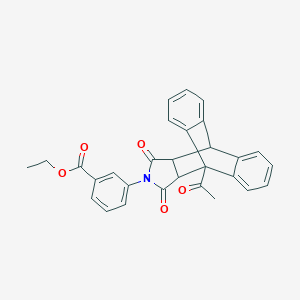 molecular formula C29H23NO5 B388943 ethyl 3-(1-acetyl-16,18-dioxo-17-azapentacyclo[6.6.5.0~2,7~.0~9,14~.0~15,19~]nonadeca-2,4,6,9,11,13-hexaen-17-yl)benzoate 