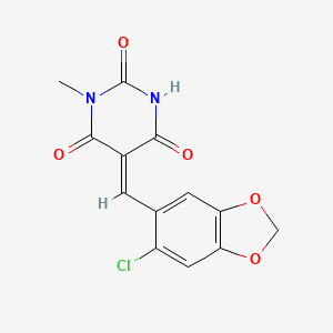 molecular formula C13H9ClN2O5 B3889481 5-[(6-chloro-1,3-benzodioxol-5-yl)methylene]-1-methyl-2,4,6(1H,3H,5H)-pyrimidinetrione 