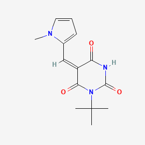 molecular formula C14H17N3O3 B3889526 (5E)-1-tert-butyl-5-[(1-methylpyrrol-2-yl)methylidene]-1,3-diazinane-2,4,6-trione 