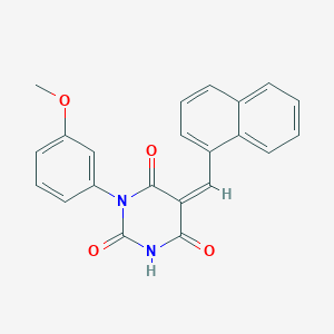 molecular formula C22H16N2O4 B3889718 (5Z)-1-(3-methoxyphenyl)-5-(naphthalen-1-ylmethylidene)-1,3-diazinane-2,4,6-trione 