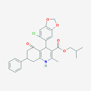 molecular formula C28H28ClNO5 B388974 Isobutyl 4-(6-chloro-1,3-benzodioxol-5-yl)-2-methyl-5-oxo-7-phenyl-1,4,5,6,7,8-hexahydro-3-quinolinecarboxylate 