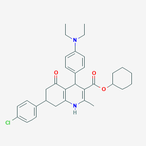 molecular formula C33H39ClN2O3 B388989 Cyclohexyl 7-(4-chlorophenyl)-4-[4-(diethylamino)phenyl]-2-methyl-5-oxo-1,4,5,6,7,8-hexahydroquinoline-3-carboxylate 