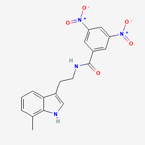 molecular formula C18H16N4O5 B3889896 N-[2-(7-methyl-1H-indol-3-yl)ethyl]-3,5-dinitrobenzamide 