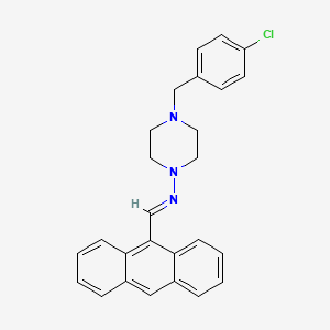 molecular formula C26H24ClN3 B3889912 N-(9-anthrylmethylene)-4-(4-chlorobenzyl)-1-piperazinamine 
