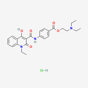 molecular formula C25H30ClN3O5 B3889923 2-(diethylamino)ethyl 4-{[(1-ethyl-4-hydroxy-2-oxo-1,2-dihydro-3-quinolinyl)carbonyl]amino}benzoate hydrochloride 