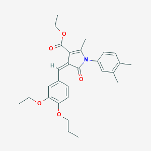 ethyl 1-(3,4-dimethylphenyl)-4-(3-ethoxy-4-propoxybenzylidene)-2-methyl-5-oxo-4,5-dihydro-1H-pyrrole-3-carboxylate