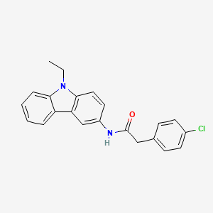 molecular formula C22H19ClN2O B3889966 2-(4-chlorophenyl)-N-(9-ethylcarbazol-3-yl)acetamide 